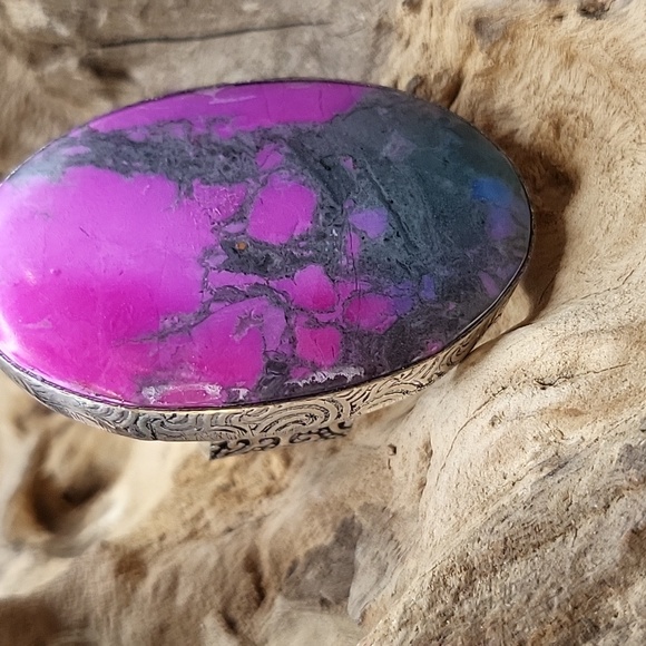 Color Enhanced Howlite Adjustable Ring - Picture 3 of 9